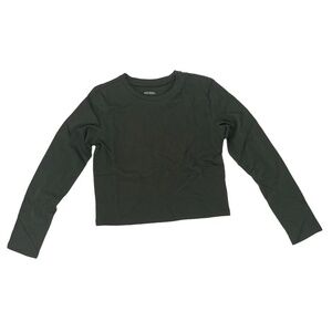 NWT Wild Fable Green Long Sleeve Cropped Boxy Shirt Size X Small Women's